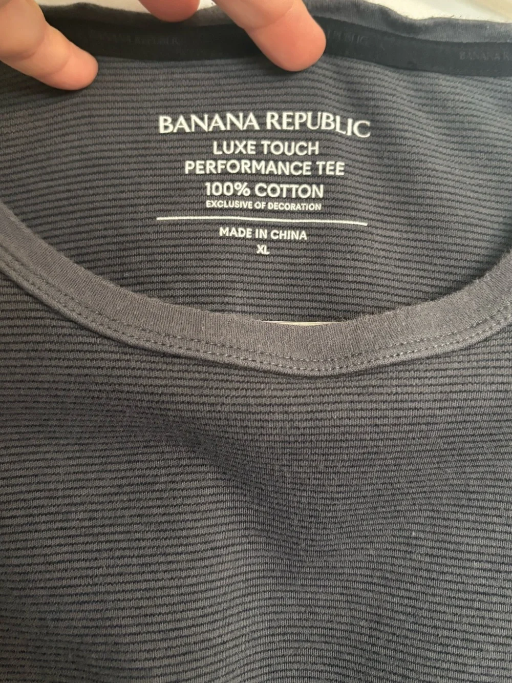Banana Republic Short Sleeve Crewneck T-Shirt Charcoal XL Stripe Casual Tee